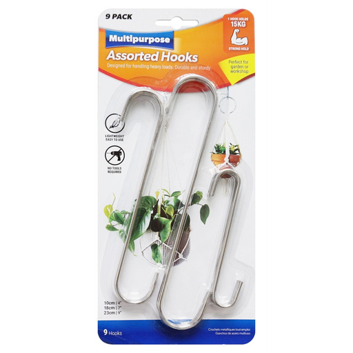 Long S-shaped hooks nine piece set