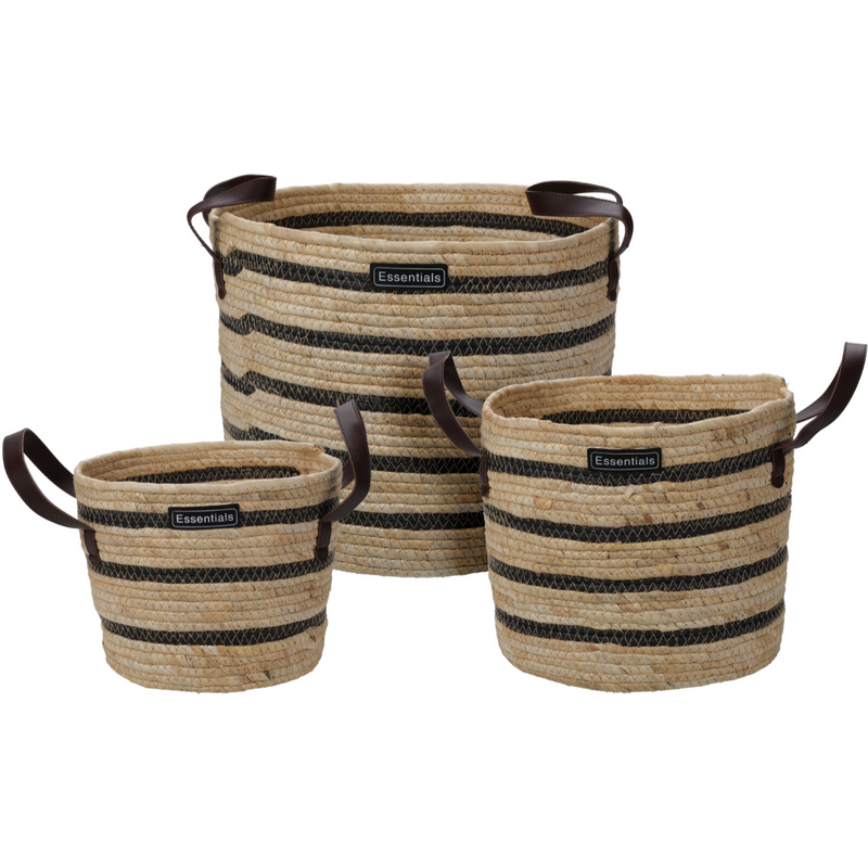 set of 3 woven storage baskets