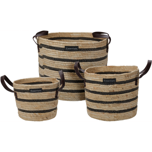 set of 3 woven storage baskets