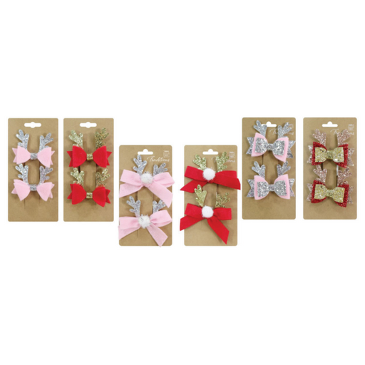 Ronis Hair Clip Glitter Antlers 2pk Assorted