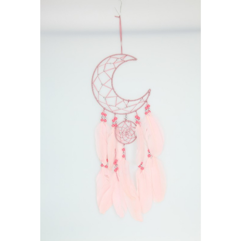 Ronis Half Moon Dream Catcher 20cm White Pink Assorted