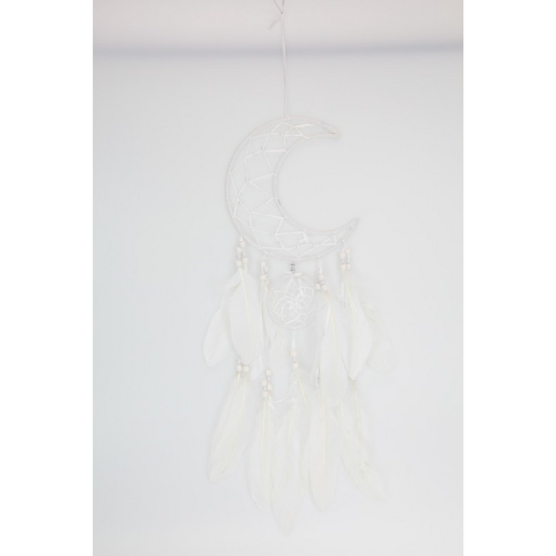 Ronis Half Moon Dream Catcher 20cm White Pink Assorted