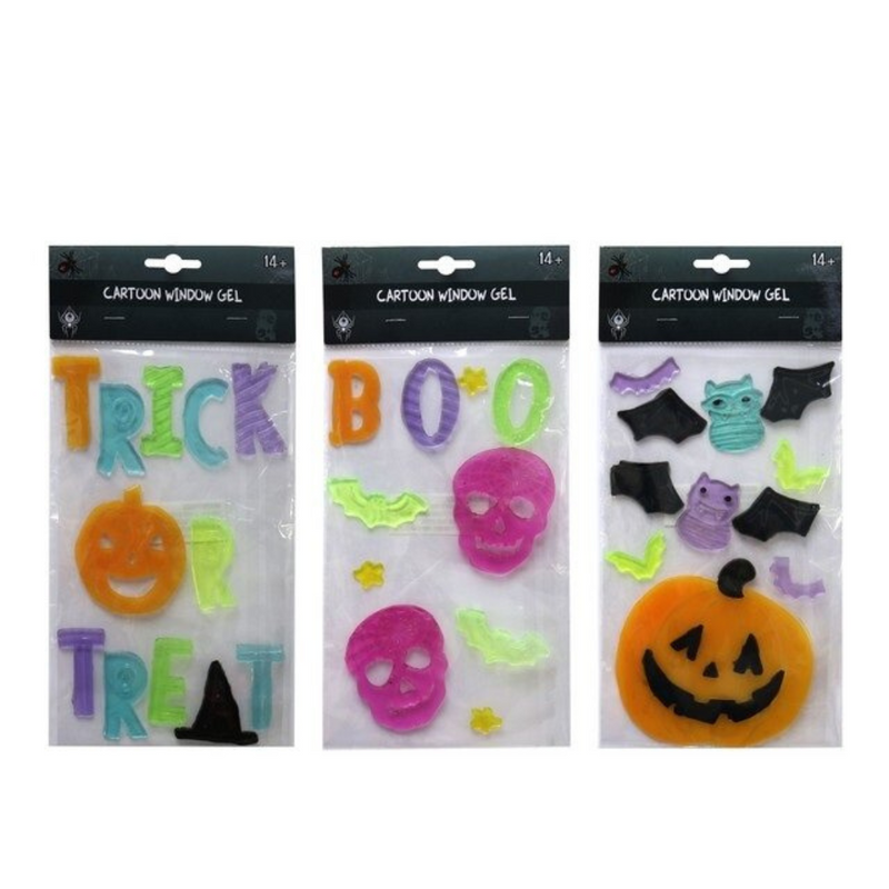 Ronis Halloween Cartoon Gel Stickers 3 Asstd