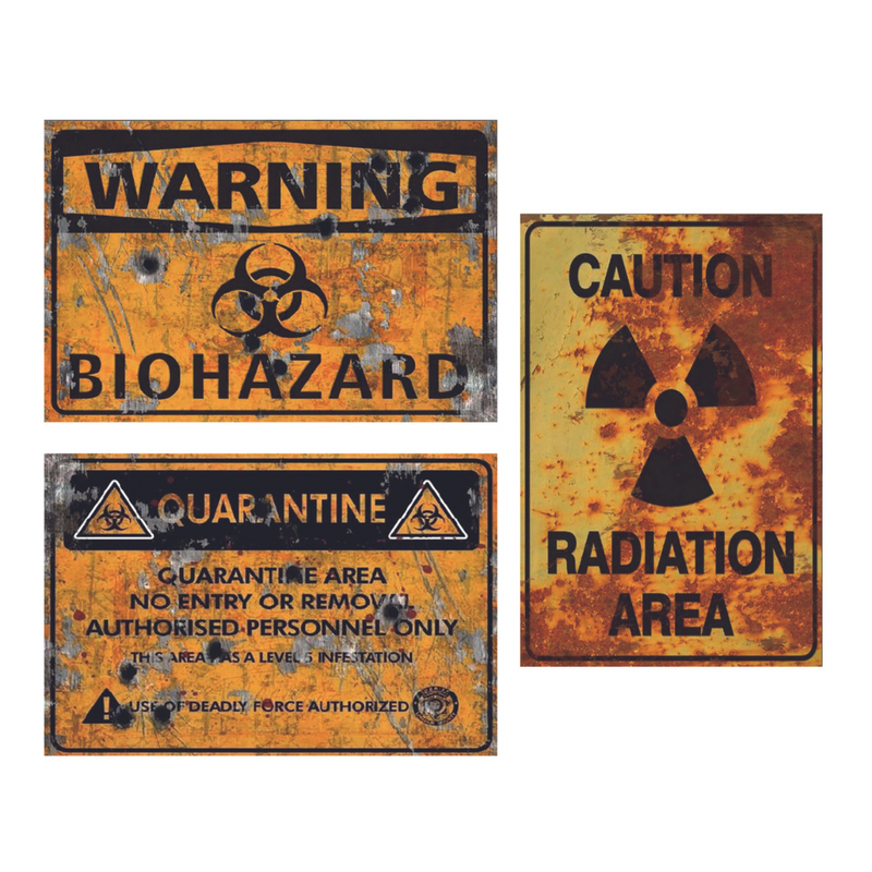 Ronis Halloween Warning Sticker 30Cm 3Pk