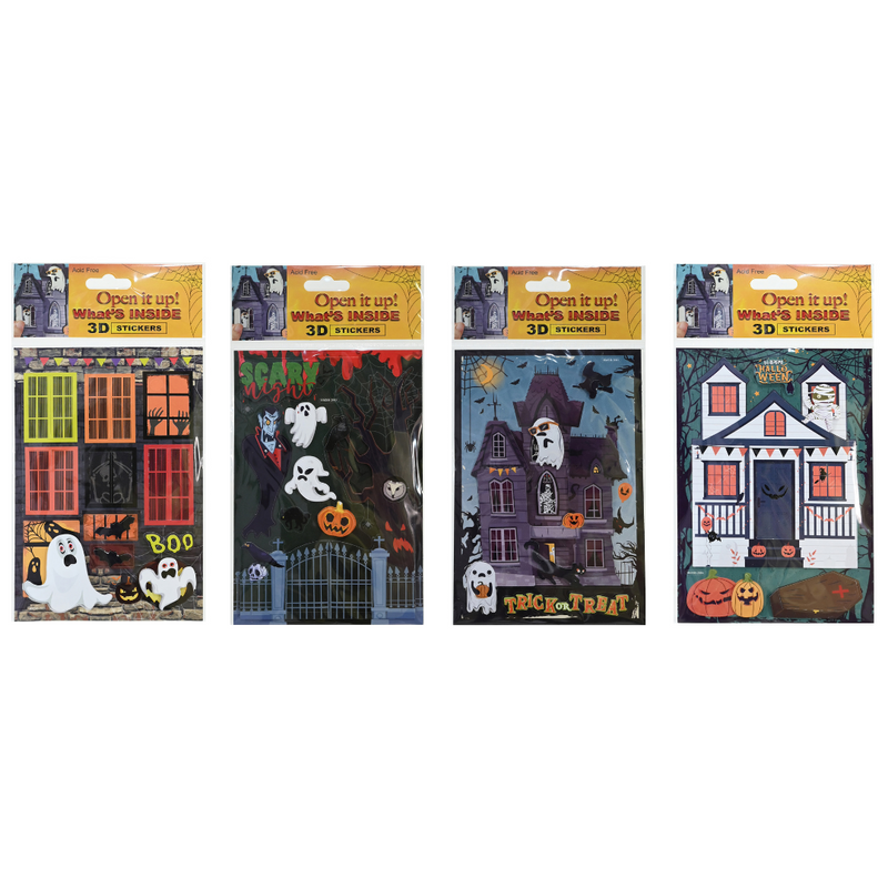 Ronis Halloween 3D Sticker 4pk 4 Asstd