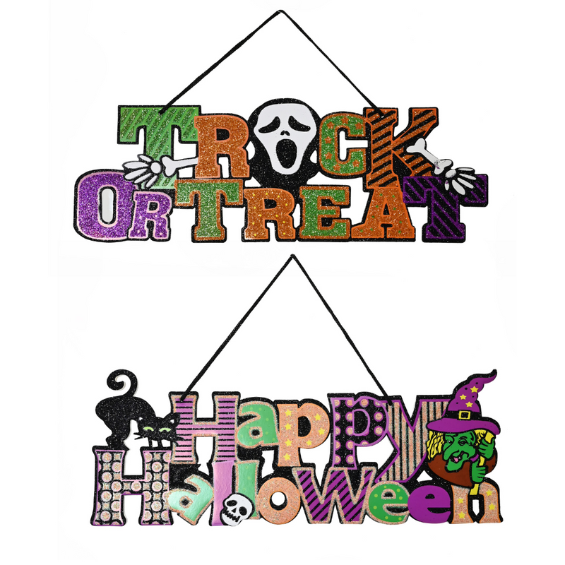 Ronis Halloween Hanging Sign 42cm 2 Asstd
