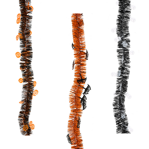 Ronis Halloween Tinsel With Shapes 2m 3 Asstd