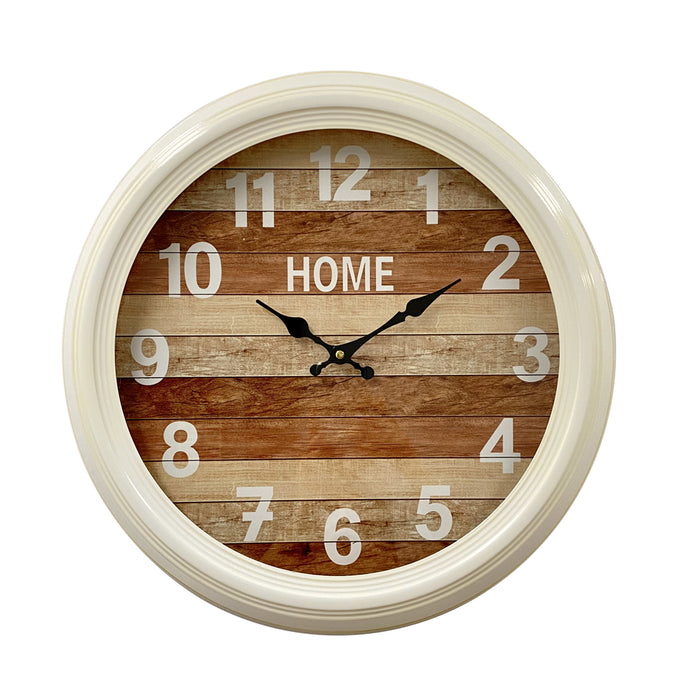 Ronis Hamptons Style Metal Frame Wall Clock 46x46x8cm White