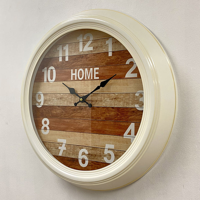Ronis Hamptons Style Metal Frame Wall Clock 46x46x8cm White