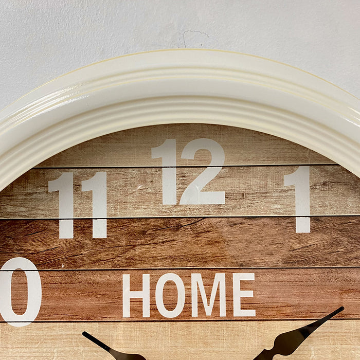 Ronis Hamptons Style Metal Frame Wall Clock 46x46x8cm White