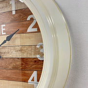 Ronis Hamptons Style Metal Frame Wall Clock 46x46x8cm White