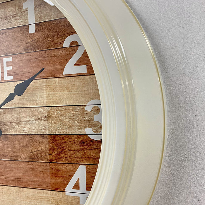 Ronis Hamptons Style Metal Frame Wall Clock 46x46x8cm White