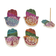 Ronis Hamsa Hand Soapstone Ash Catcher 9cm Assorted