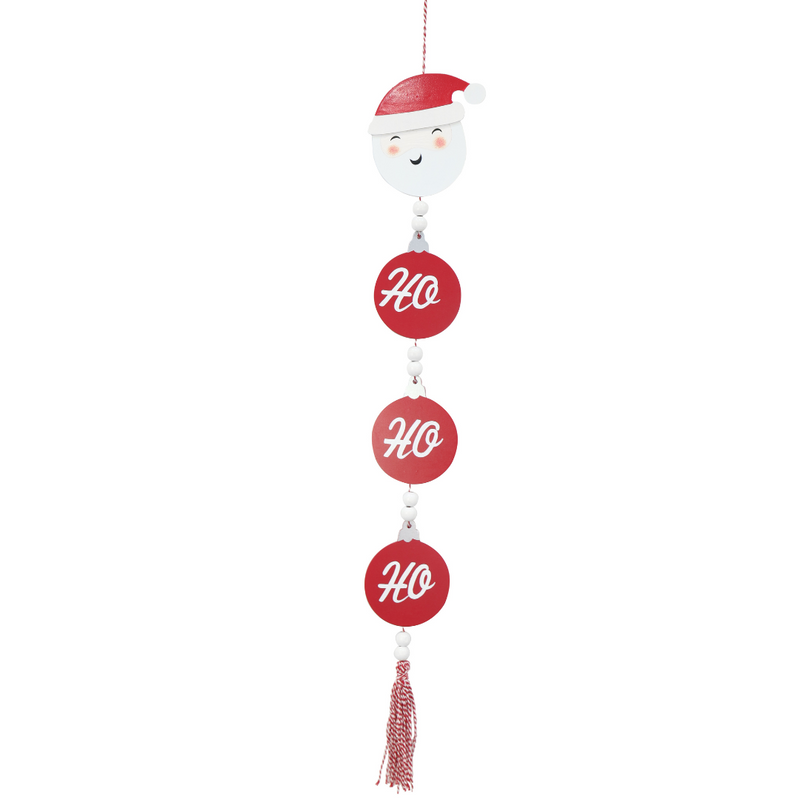 Hang Deco Hohoho Santa with Tassel 73cm – festive Santa hanging decoration with Ho Ho Ho lettering and tassel