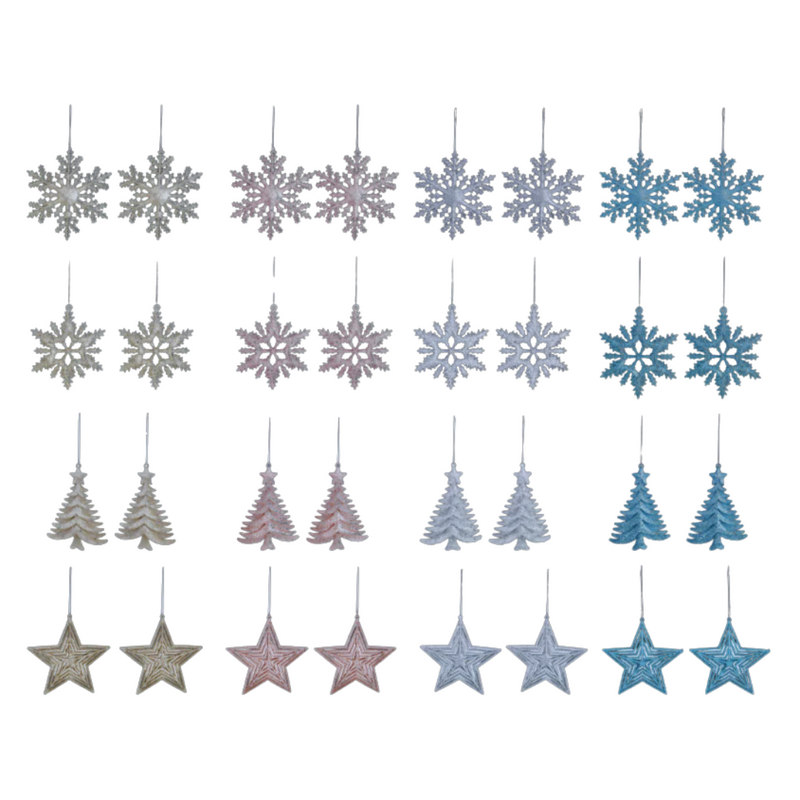 Ronis Hanging Glitter Deco 2pk Assorted