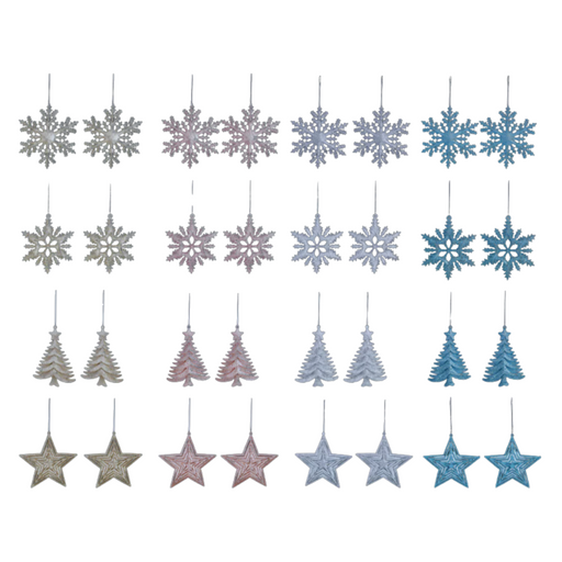 Ronis Hanging Glitter Deco 2pk Assorted