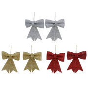 Ronis Hanging Glitter Mesh Bow 2pk Assorted