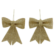 Ronis Hanging Glitter Mesh Bow 2pk Assorted