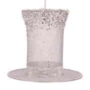 35x35x30cm silver hanging hat Christmas decoration – thumbnail