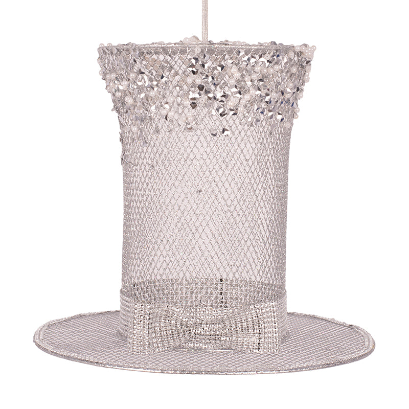 35x35x30cm silver hanging hat Christmas decoration