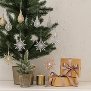 Assorted hanging jewelled Christmas decorations 2 pack