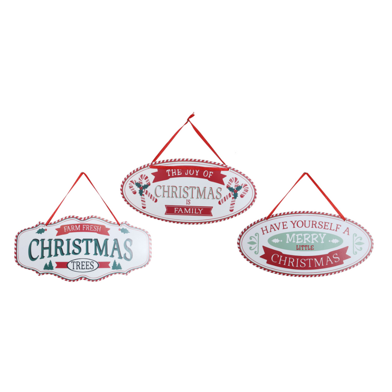 Ronis Hanging Sign Candy Stripe Edge