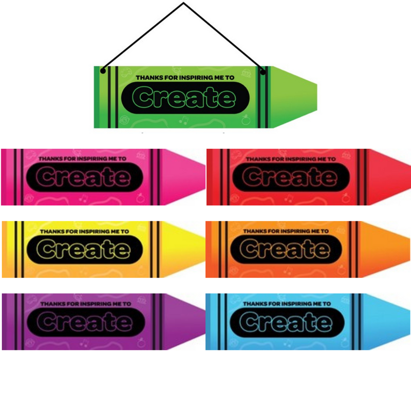 Ronis Hanging Sign Wooden Crayon Designs 7.5x25cm Assorted