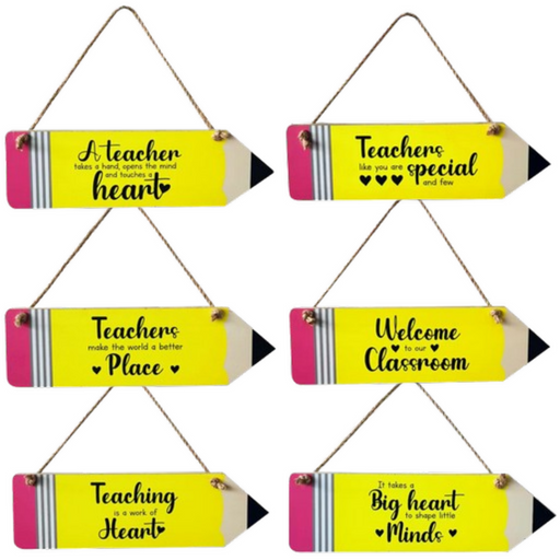 Ronis Hanging Sign Wooden Pencil Designs 7.5x25x0.6cm Assorted