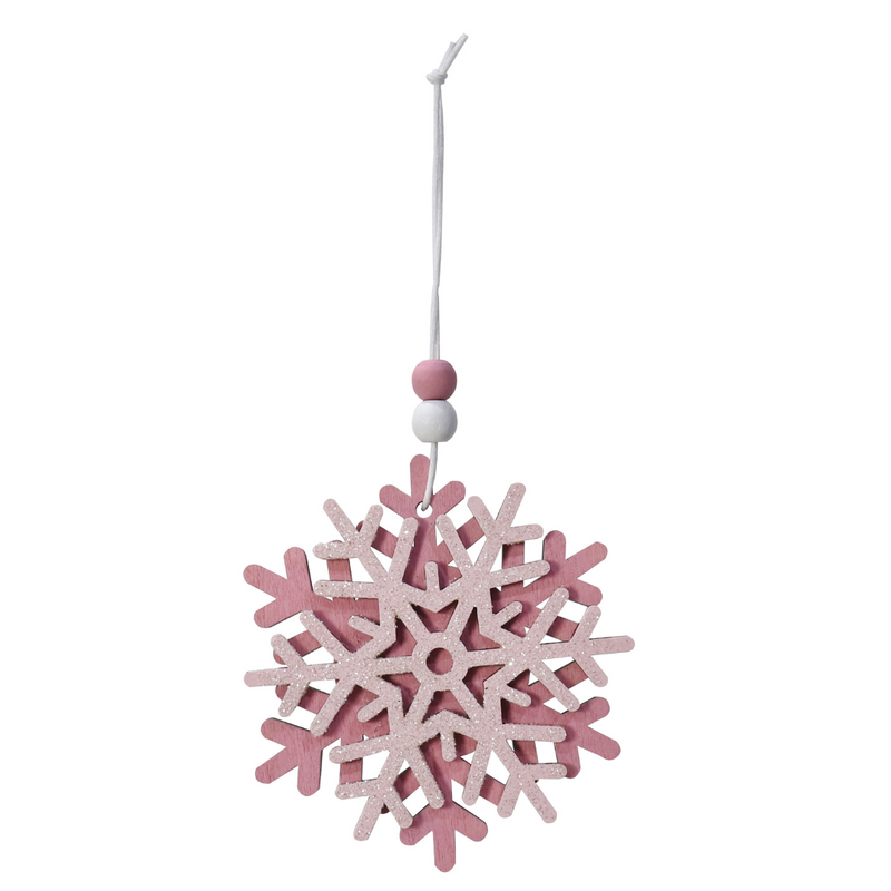 Ronis Hanging Snowflake Pink 9cm Assorted