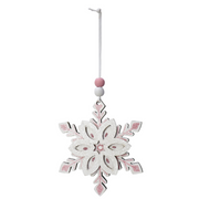 Ronis Hanging Snowflake Pink 9cm Assorted