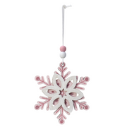 Ronis Hanging Snowflake Pink 9cm Assorted