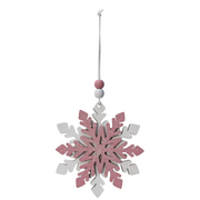 Ronis Hanging Snowflake Pink 9cm Assorted