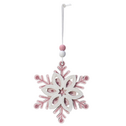 Ronis Hanging Snowflake Pink 9cm Assorted