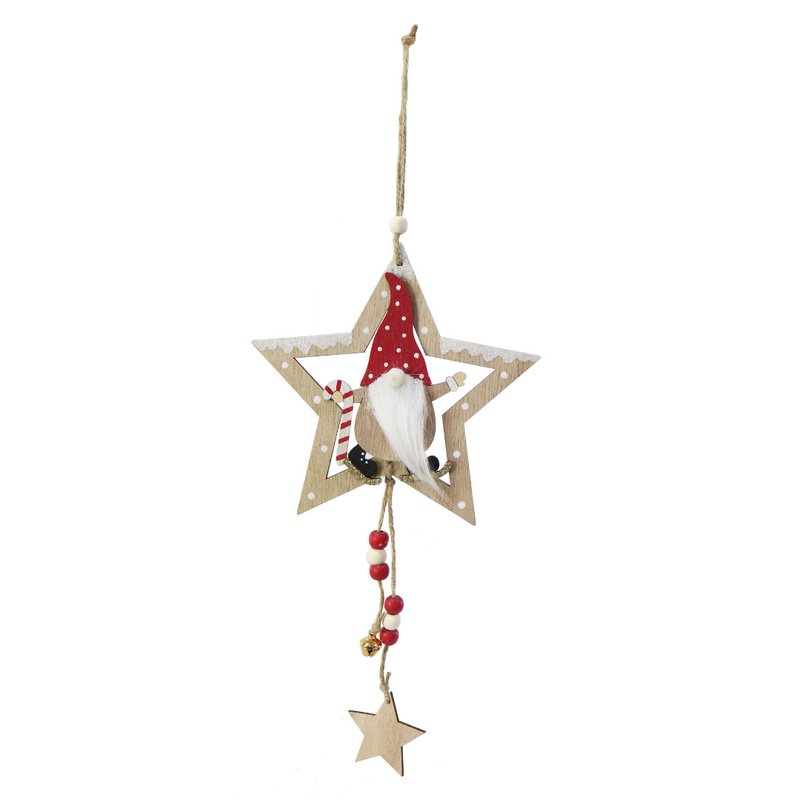 Ronis Hanging Star Gnome Deco 15cm Assorted
