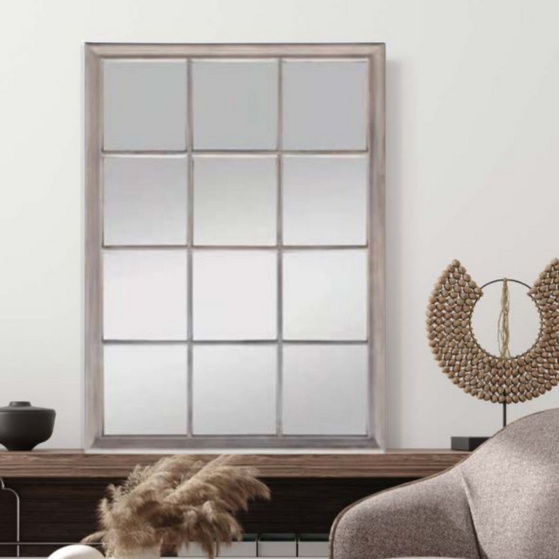 Ronis Harvey Panelled Mirror 95x130cm Brushed Wood