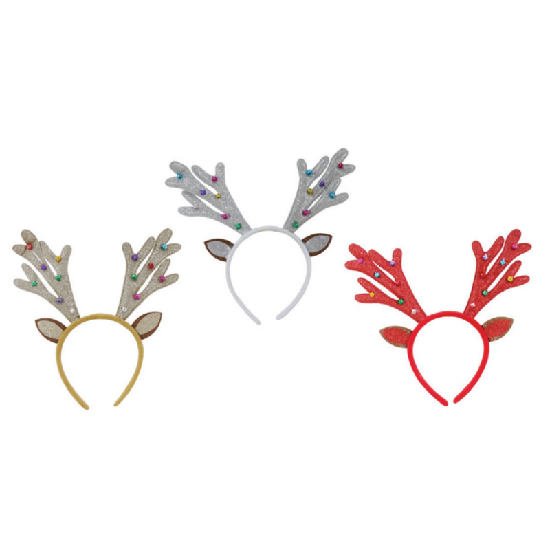 Ronis Headband Antlers Glitter Multi Nutbells 3 Asstd