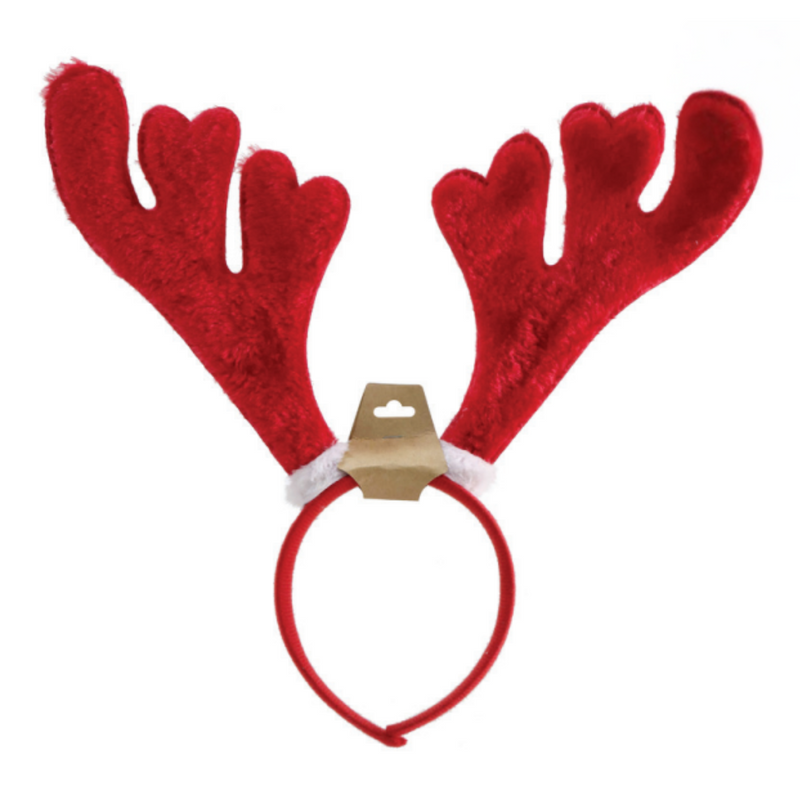 Ronis Headband Red Plush Antlers 23cm