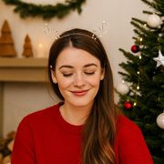 Assorted metal antler headbands with sparkling diamante decorations for Christmas