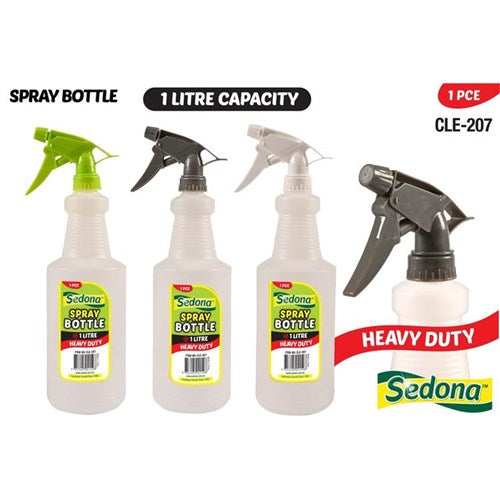 Heavy Duty Spray Bottles 1L Assorted – durable multipurpose spray bottles in assorted colours