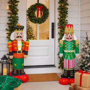 150cm Giant Nutcracker Soldier Helium Foil Balloons in assorted festive designs, perfect for Christmas party and event decorations.