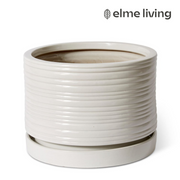 Ronis Henley Planter with Saucer Outdoor White 42x42x31cm – thumbnail