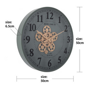 Ronis Henri Modern Exposed Gear Movement Wall Clock 50cm Green
