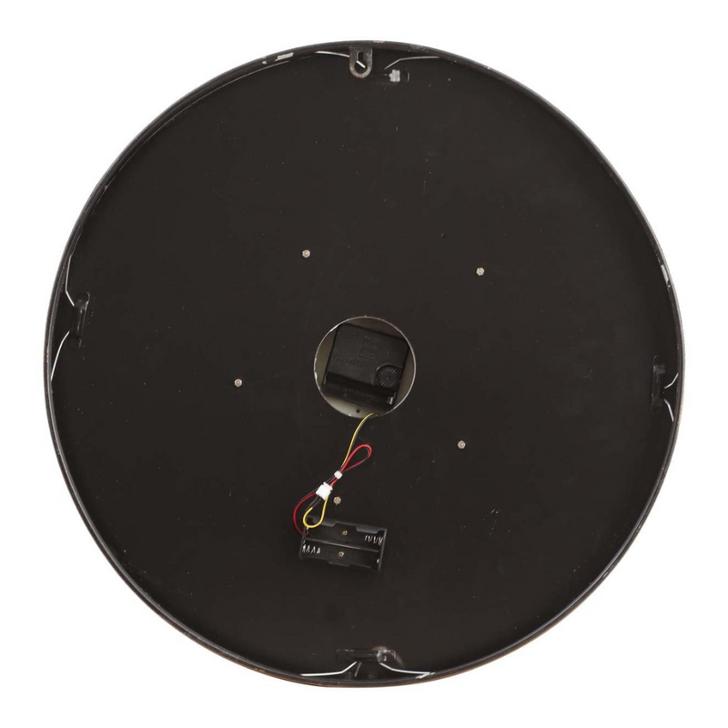 Henri gold wash round wall clock with exposed gear movement, 47cm