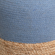 Ronis Henri Ottoman Natural and Steel Blue 45x45x40cm