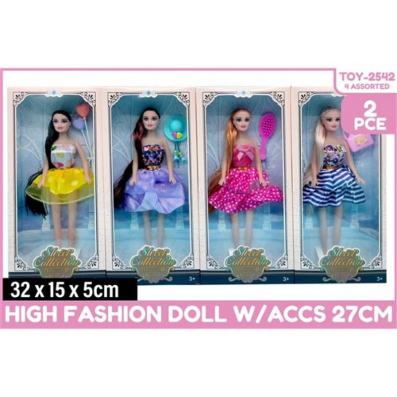 Ronis High Fashion Doll with Accessories 2pc 27cm 4 Asstd