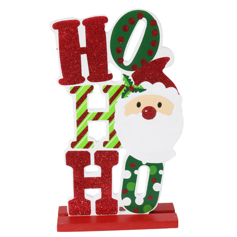 Hohoho Santa Table Deco 21.5cm – festive Santa table decoration with Ho Ho Ho design