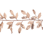 Holly Leaf Garland with Icing Finish 120cm Champagne for elegant Christmas décor