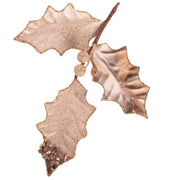 Holly Leaf Garland with Icing Finish 120cm Champagne for elegant Christmas décor