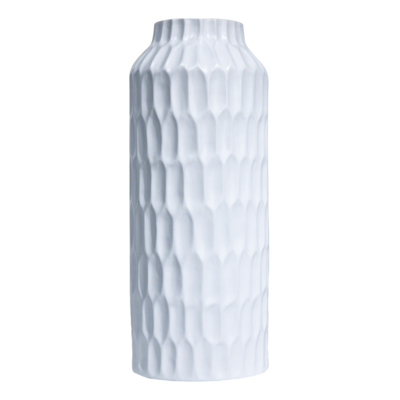 Ronis Honeycomb Haven Vase 15x38cm White