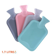 Ronis Hot Water Bottle Pastel 32x20cm Light Grey, Coffee, Light Pink & Mint 1.7L 4 Asstd